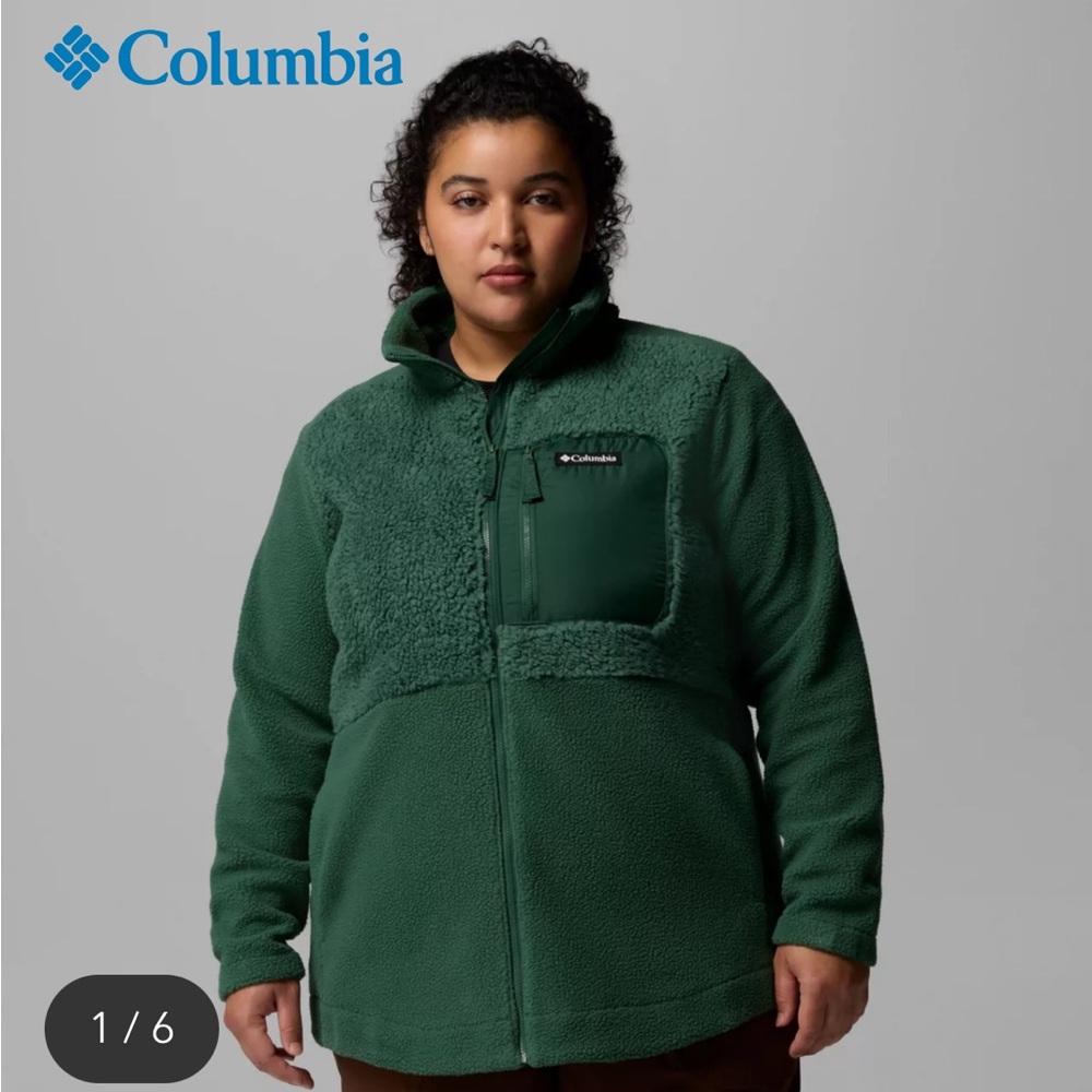 NWT Women's Columbia Lodge Sherpa FullZip Fleece Jacket Plus Size 2X or 3X